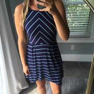 Striped Navy Blue Dress